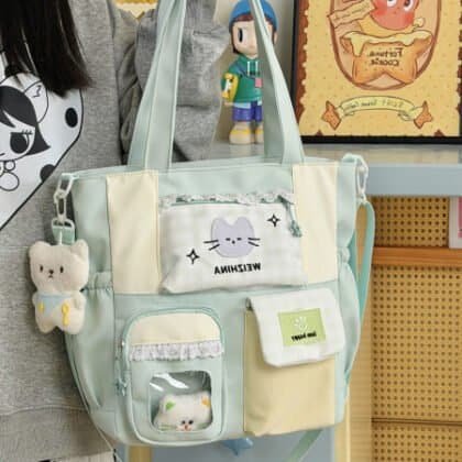 Premium Japanese Style Multi Pocket Canvas Tote Bag